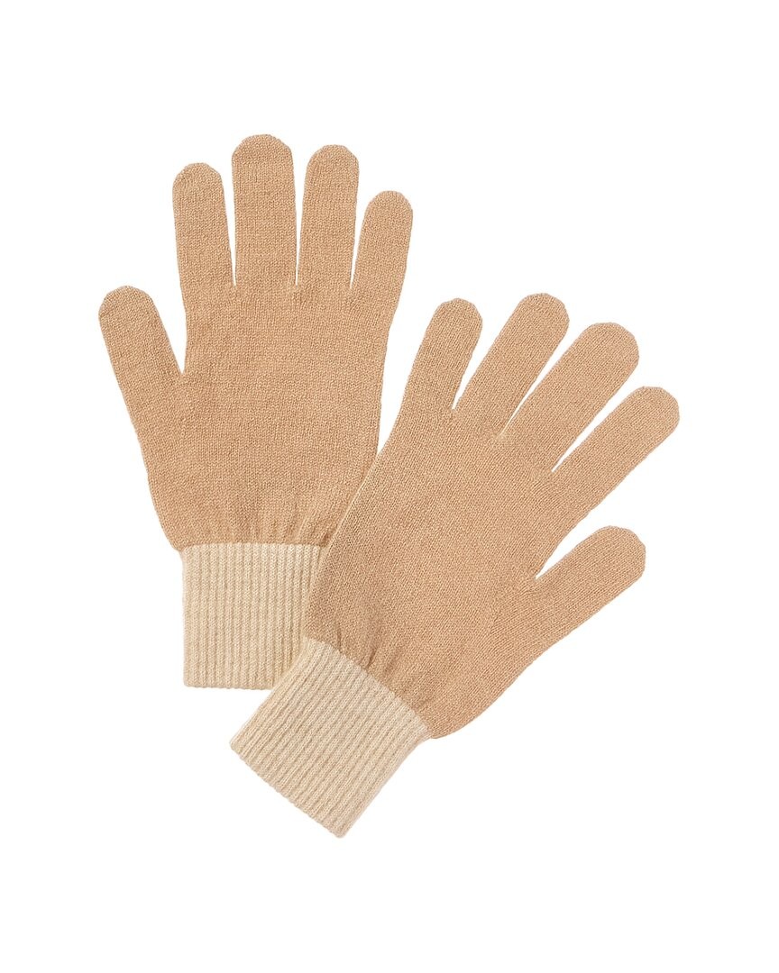 Контрастные кашемировые перчатки Brodie Cashmere Женские белые