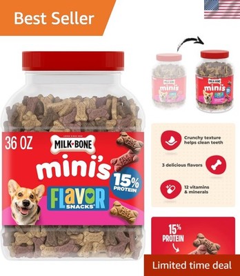 Nutritious Flavor Snacks Mini Dog Treats - Crunchy Biscuits for All Dogs - 36 Oz