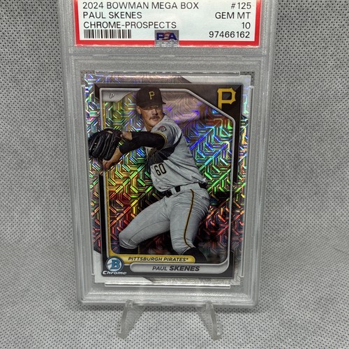 Bowman 2024 Mega Box Chrome Prospects Paul Skenes BCP-125 Mojo RC PSA 10