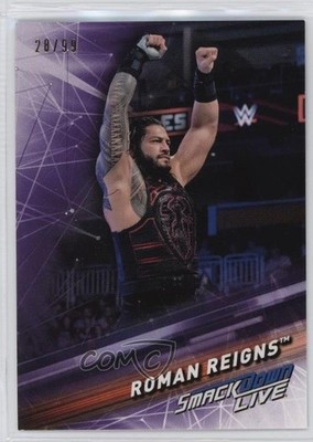 2019 Topps WWE Smackdown Purple 28/99 Roman Reigns #42 7eo