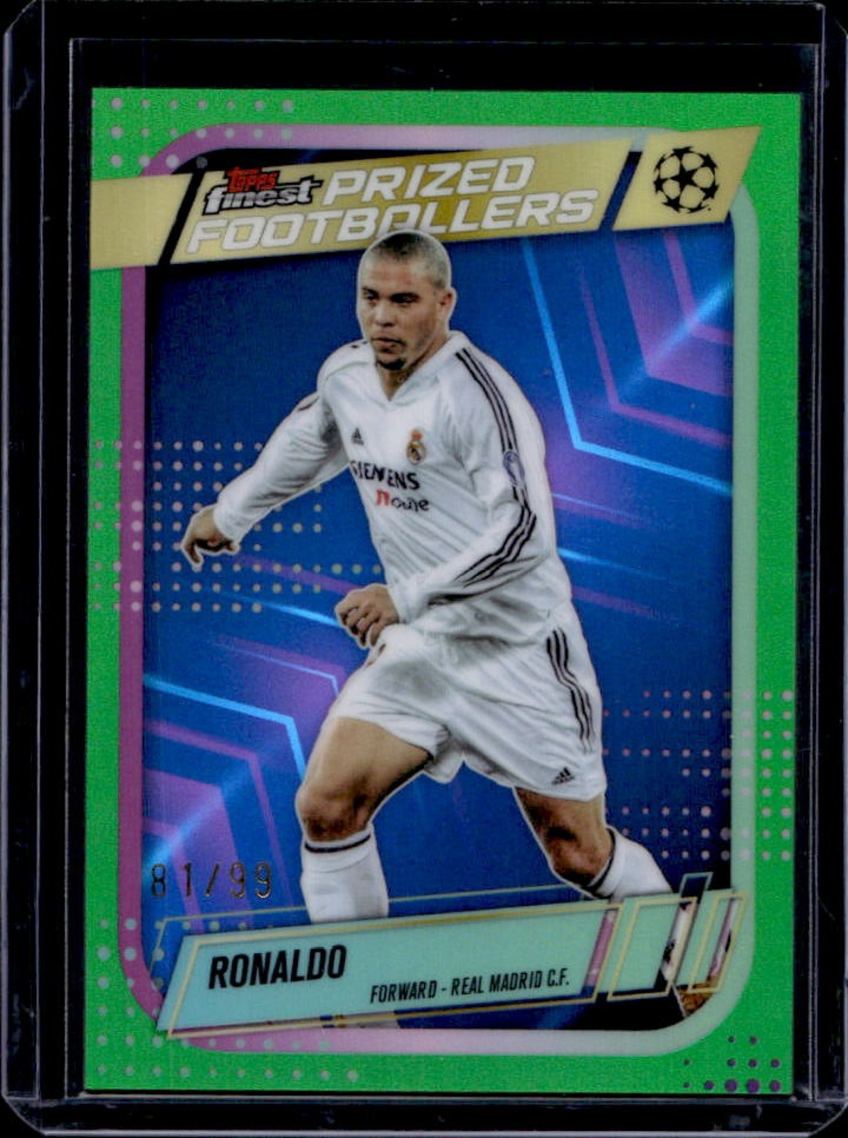 2025-26 Topps Finest Ronaldo Prized Footballers Green Refractor #/99