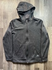 Adidas ClimaWarm Full Zip Hoodie Women  s Medium Gray Athletic Training Jacket