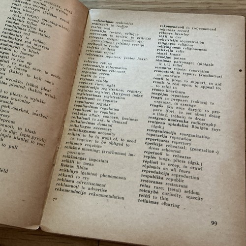 Antique Lietuviskai-Angliškas Žodynas Lithuanian-English Dictionary 142pp - Photo 8 sur 10