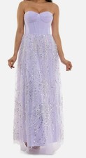 Violet Weekend Juniors' Women Purple Sequin Pearl Corset Gown Dress Sz 5/6