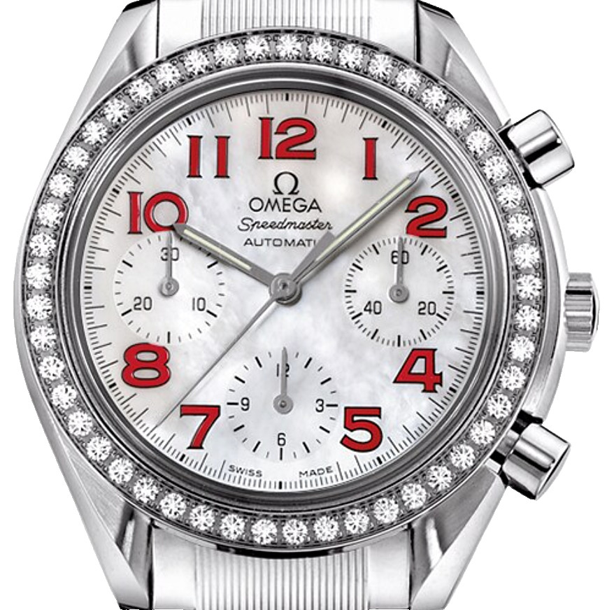 Omega 3535.79.00 Speedmaster 38 mm Steel Diamonds MOP Automatic Women's Watch image 2