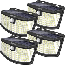New Solar Motion Sensor Lights 120 Leds with Lights Reflector,270° Wide Angle, I