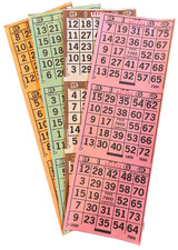 Bingo Paper 3on-v 4up 100 books- 400 Sheets-4 Different Colors