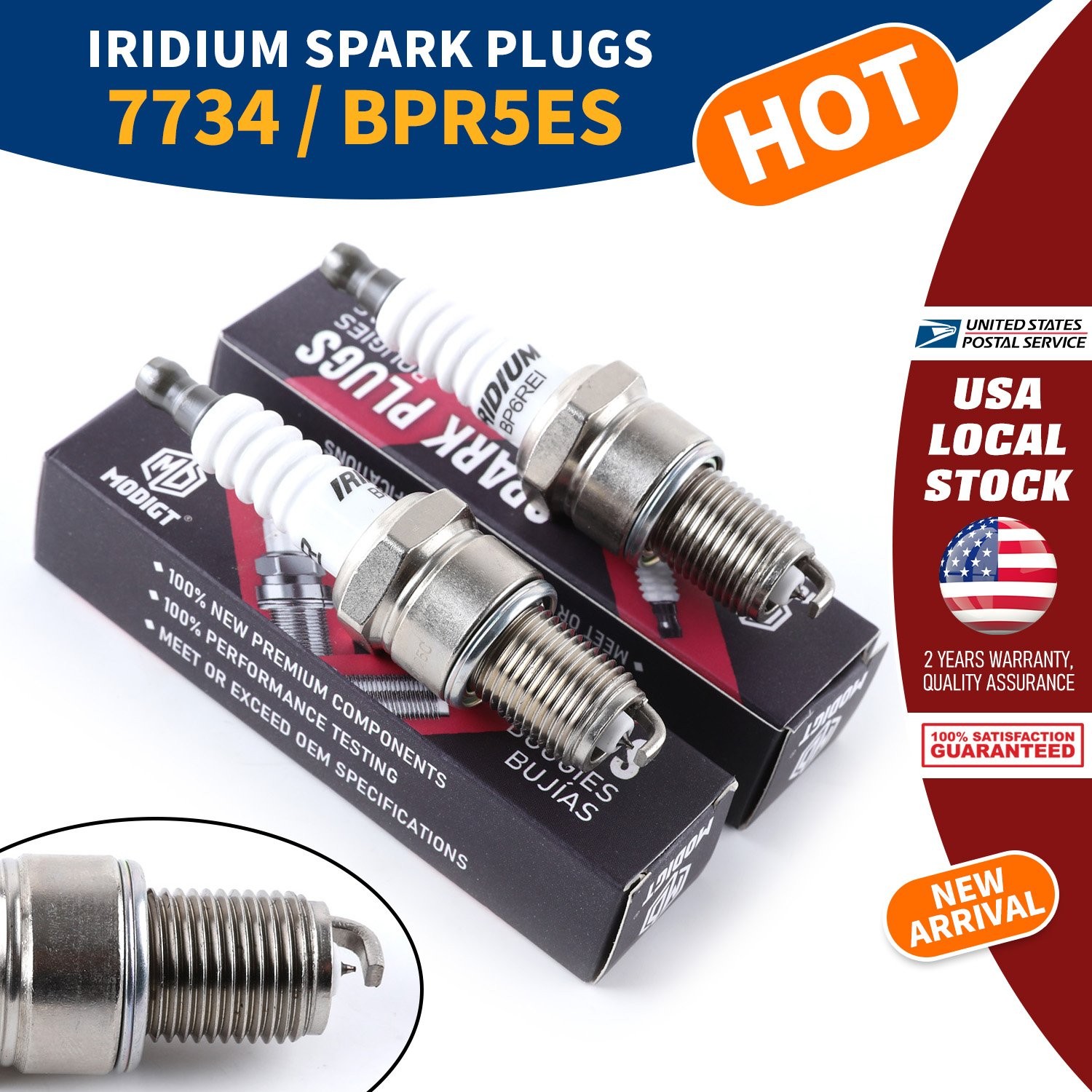 2 Pcs OEM Replacement For NGK 7734 / BPR5ES Premium Iridium IX Spark Plugs NEW