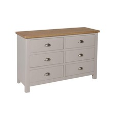 Big Furniture Warehouse Ramsgate Truffle Grey & Oak 6 Drawer Chest RRP £290