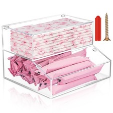 Tampon Holder for Bathroom Feminine Product Organizer, 2 Compartment Pad Stor...