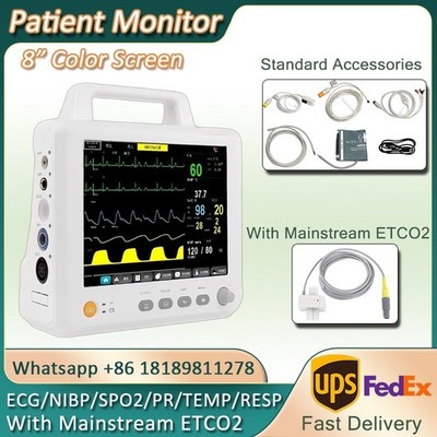 With Mainstream ETCO2 8 inch Color LCD Screen Patient Monitor Multi-parameter