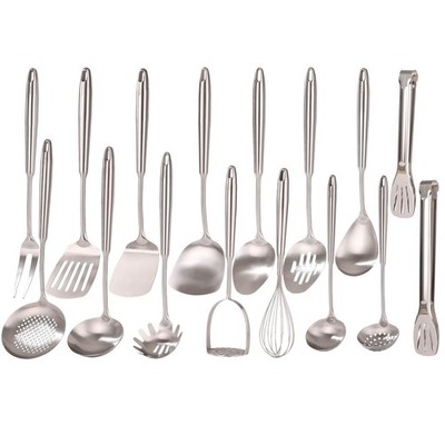 Kitchen Utensils Set 16 PCS Stainless Steel Cooking Tools Whisk Tongs 18/10 Fork