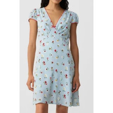 NWOT Gap × doen Floral Mini Dress Blue Red Green Size 2