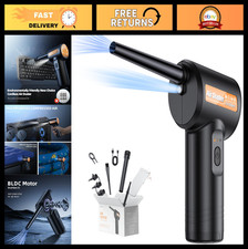 Rechargeable Electric Air Duster, Powerful Compressed Air Blower with LED Light,