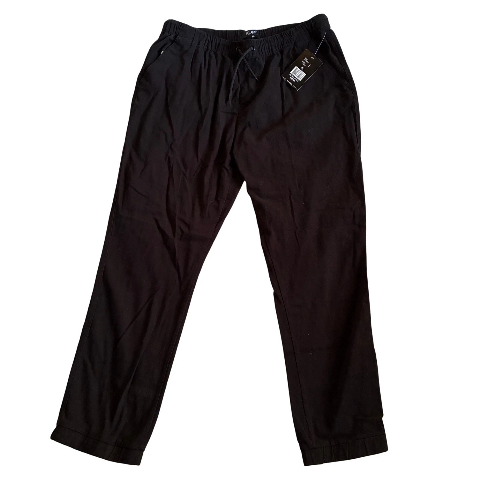 Blu Rock NY Jogger Pants Mens XL Black NWT Stretch Drawstring Slim Fit MSRP $58