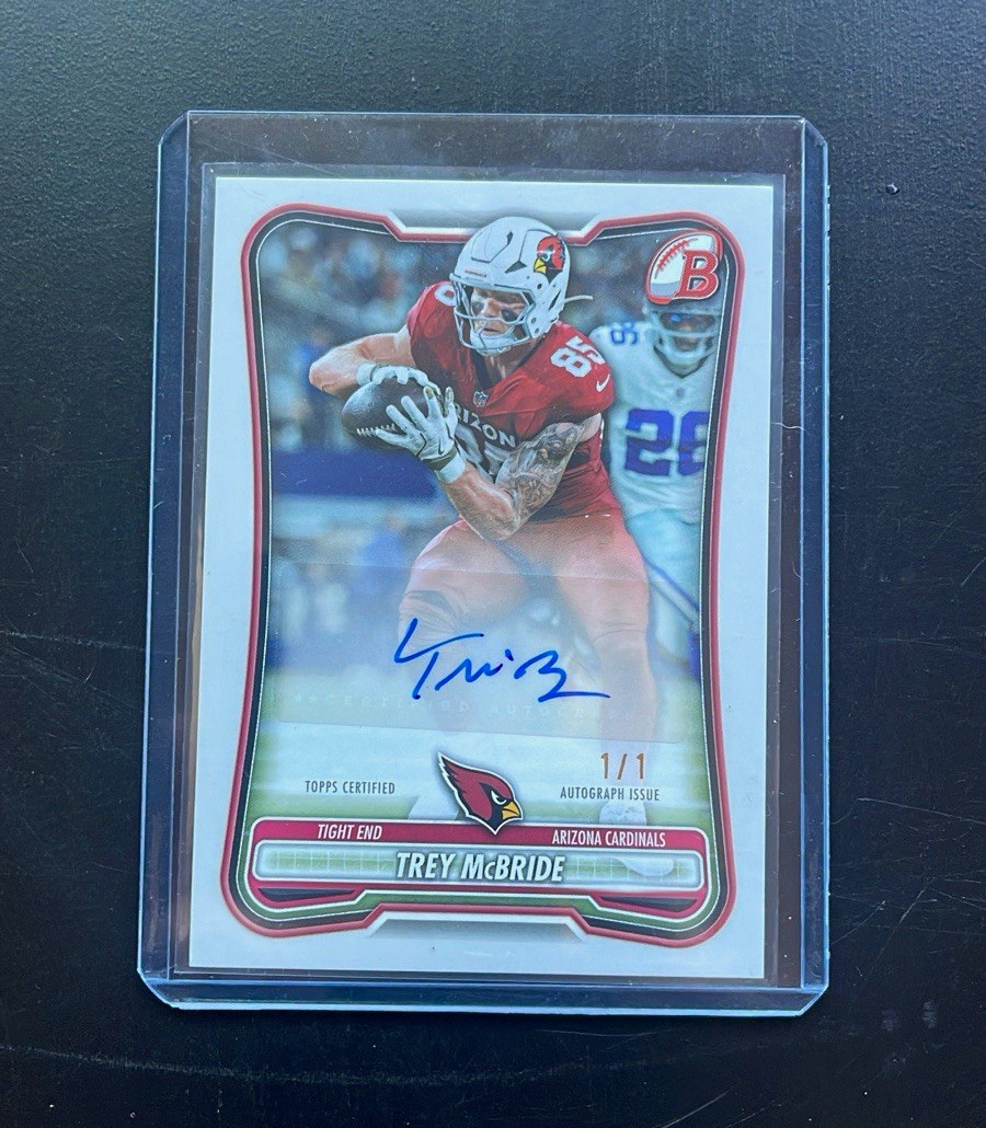 2026 Bowman Football Topps Trey McBride Auto 1/1 BPA-TMB Cardinals