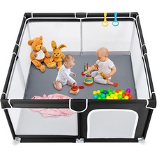 TODALE Baby Playpen Toddler Large Baby 50   50  Playard PP-20-1515 - Black