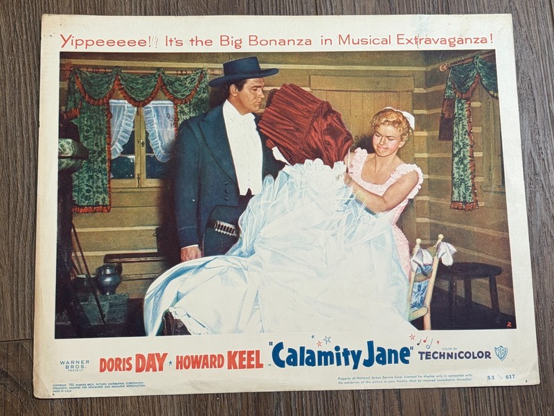 CALAMITY JANE  (1953) Doris Day and Howard Keel orig lobby card EXCELLENT cond