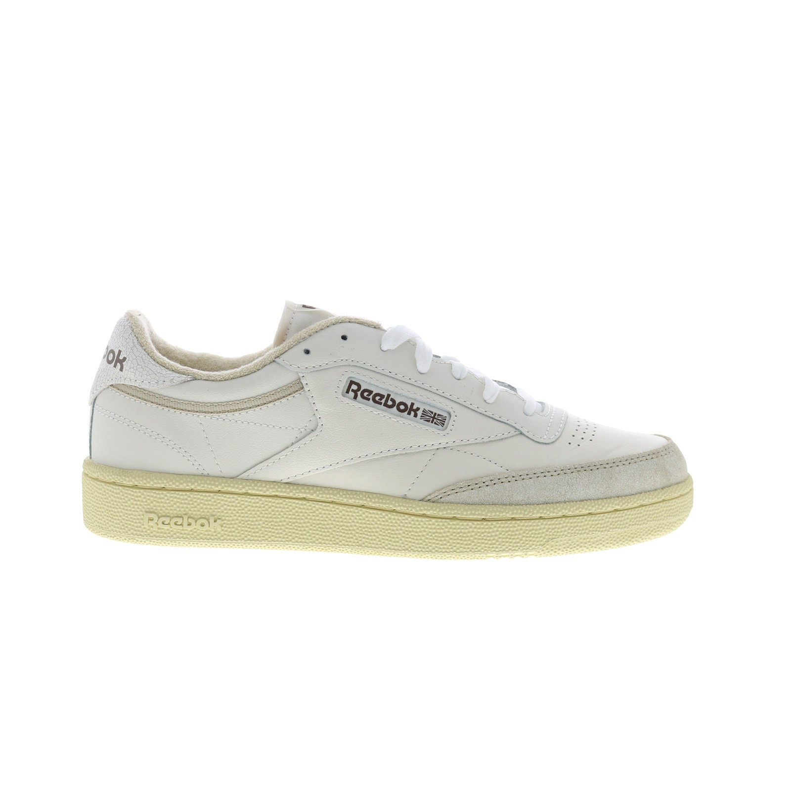 Reebok Club C 85 Beige Leather Mens Casual Sneakers Lace Up Shoes