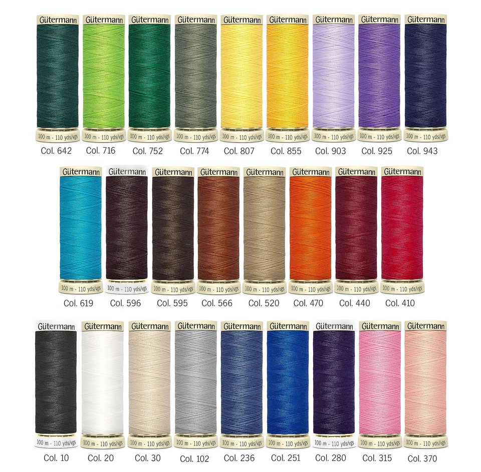 Juego de 26 hilos para coser carrete Gutermann 100 m poliéster colores surtidos caja de almacenamiento Foto 2 de 3