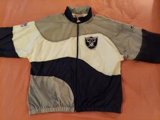 Vintage Raiders Apex One Pro Line NFL Authentic Windbreaker Back Spellout HTF