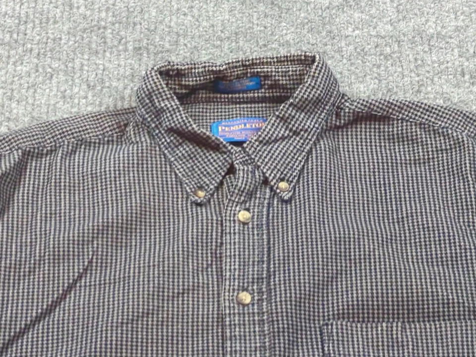 Pendleton Shirt Mens XL Gray Check Long Sleeve Button Outdoor  Cotton Soft - Image 2 of 4