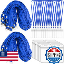 400 Pack Neck Lanyard Bulk with ID Card Holder Lanyards for ID Badges Vertical N
