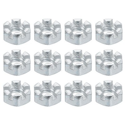 1/4-20 UNC Sechskant-Schlitzmutter Sechskantmuttern Güteklasse 6.8 Silber 12 Stk