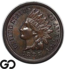 1886 Indian Head Cent Penny Type 2, Scarce Gem BU++ Better Date Variety