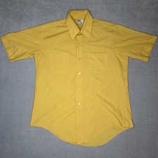 Montgomery Ward Dress Shirt Sanforized Disco Dagger Collar Vtg 70s Mens Large Xl