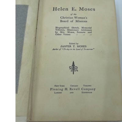 Antique Religious Christian Woman's Board of Missions Book 1909 Helen Moses