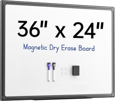 36x24 Magnetic White Board Dry Erase Board with Aluminum Frame for Office Home