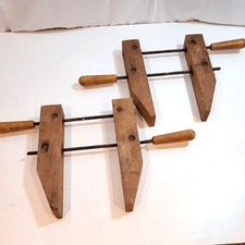 Pair of Vintage 12" Wooden Hand Screw Clamps – Parallel Wood Vise Clamps