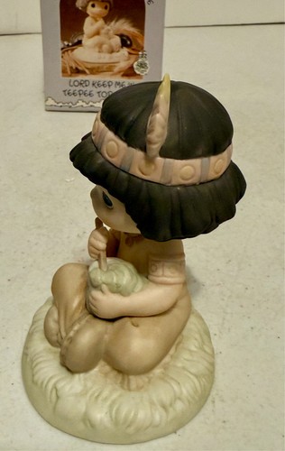 Precious Moments PM912 LORD KEEP ME IN TEEPEE TOP SHAPE Indian Child Figurine - Picture 4 of 10