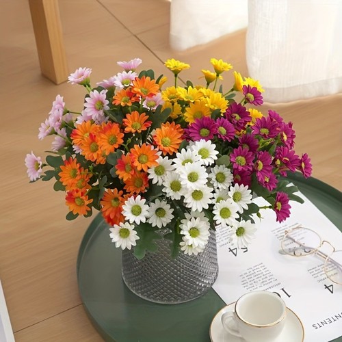 White Silk Daisy Bouquets Simulation Bonsai Home Decor