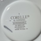 Corelle Blue Floral Cup & Saucer Set of 3 Microwave Safe Glass USA — photo 6
