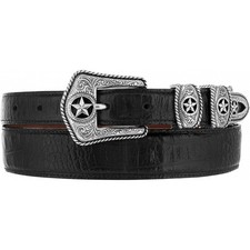 Tony Lama Country Croc Print Black - Accessories Belt Men - C42123