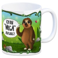 Kaffeebecher Mit Faultier Dschungelmotiv Und Spruch: Ich Bin Mega Aufgeregt