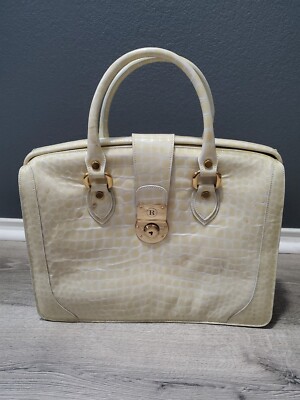 Francesco Rogani Yellow Beige Alligator Texture Roma Italy