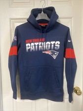 Nike Dri Fit New England Patriots Hoodie Hooded Sweatshirt Men  s S Blue