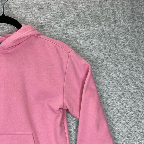 Old Navy Girls Hoodie Pullover Size 10 to 12 Pink Kangaroo Pocket Simple Solid - Picture 6 of 12