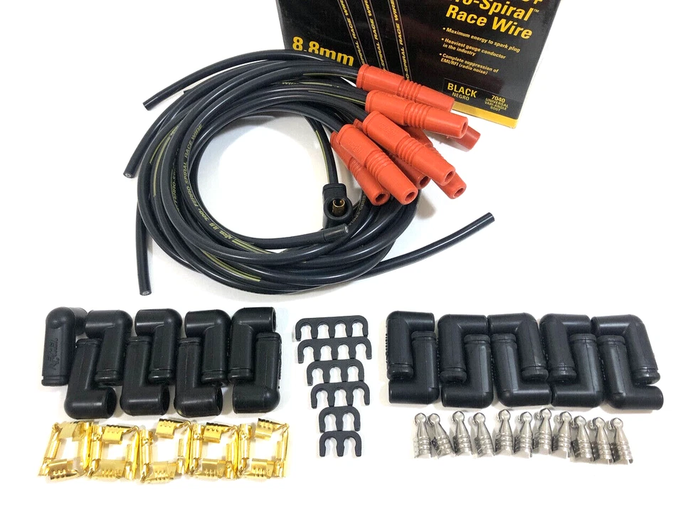 Cables de bujía universales 8,8 mm cables de encendido Chevy Ford Mopar HEI y puntos Foto 3 de 4