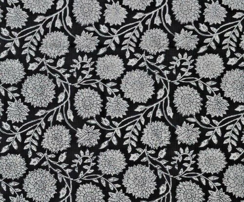 Indian Fabric Cotton Clothing Running Loose Craft 5 Yard Hand Block Print Floral - Picture 3 of 4