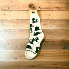 Brand New For Bare Feet Originals Socks Cactus Size 9-11 Made In USA