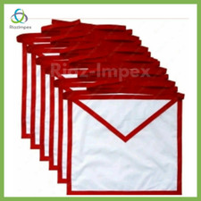Lot of 10 pcs Masonic Holy Royal Arch White Cotton Duck Cloth Member Apron NEW