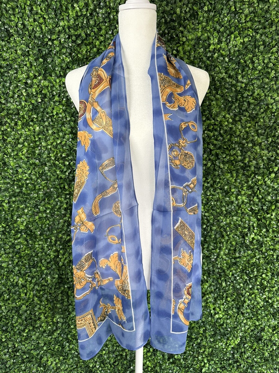 Dennis Basso 100% Silk Blue Yellow Rectangle Lightweight  display picture 2
