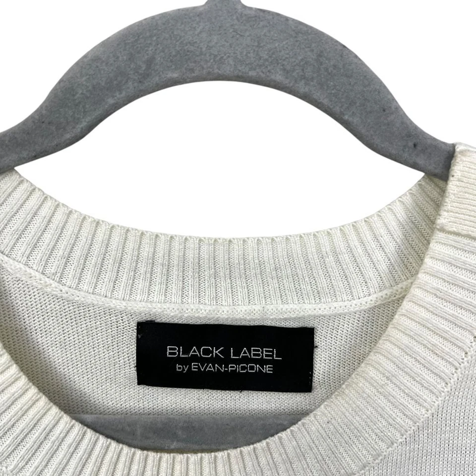 Vestido suéter tejido Black Label Evan Picone para mujer bloque de color negro crema talla XL Foto 3 de 4