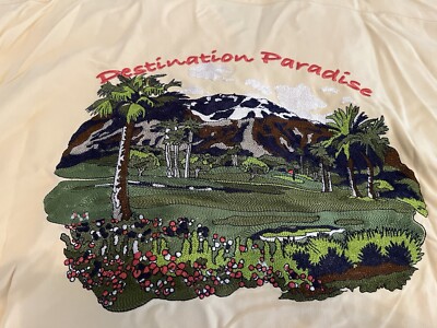 Nat Nast Limited Edition 178 Embroidered Silk Shirt Destination Paradise XXL 2XL
