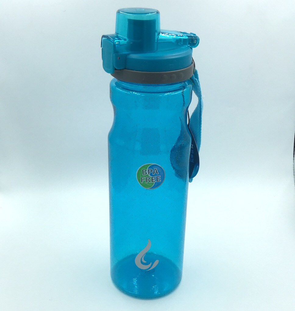 Blue Glitter Durable Tritan Bpa Free Twist And Lock Lid 28 O