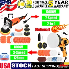 ✅1580W/800W Car Buffer Polisher Waxer 7-Speed Rotary 5" + 6" Polishing Machine